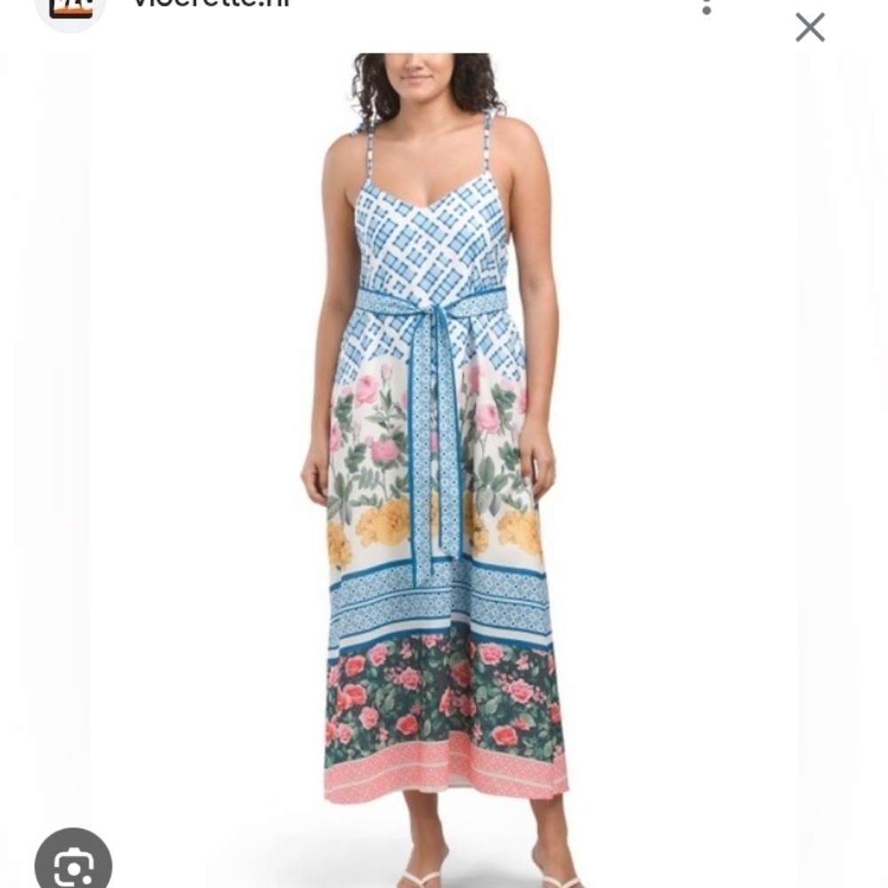 NWT Dalia Macphee Floral Maxi Dress Size Medium NWT